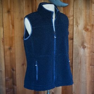 Orvis Navy Blue Sherpa Fleece-Lined Vest Woman's L